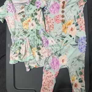 Posh Peanut Mint Floral Pajama Set